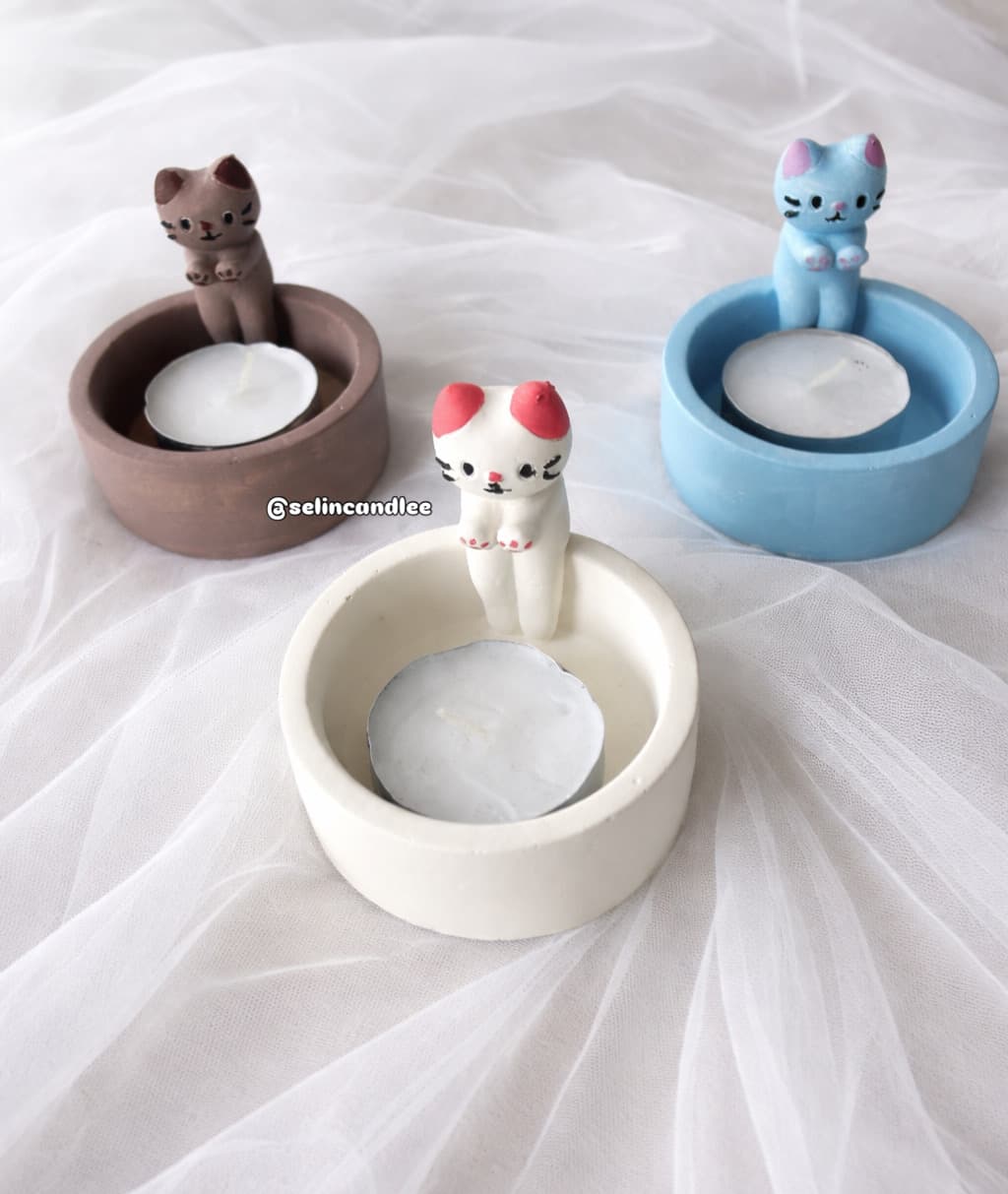 Kedi Figürlü Mum